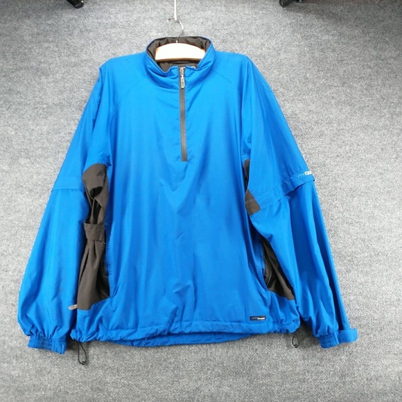 Proquip Men's Jacket Blue Black XL Silk Touch 1/4 Zip Mock Neck Long Sleeve Pull - Picture 2 of 15